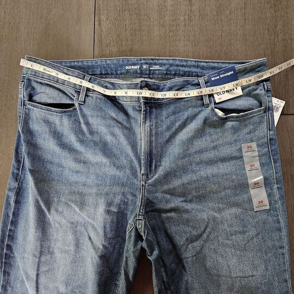 Old Navy Jeans Womens 20 Medium Wash Denim Pants High Rise Wow Straight NEW - Picture 7 of 7